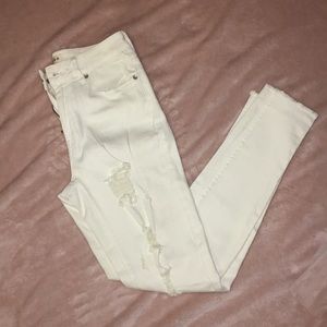 High Rise White Skinny Jeans